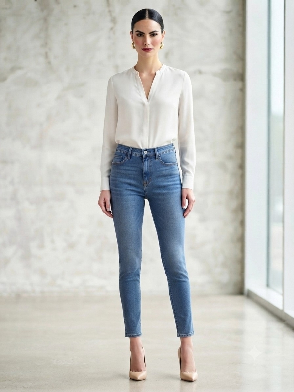 crown & ivy Light Blue High-Rise Skinny Jeans